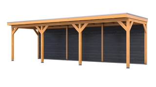 Douglas overkapping, 402 x 981 cm + wand zwart, Verando, Pure